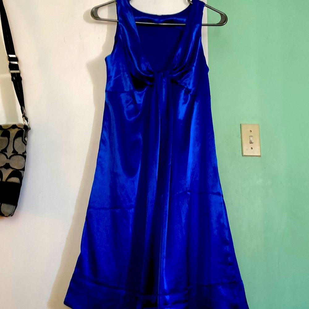 Electric blue satin dress